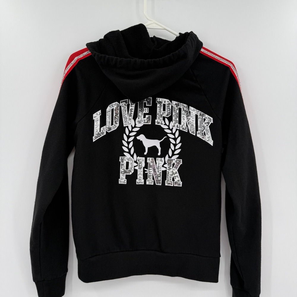 Victorias Secret PINK SEQUINS Bling FULL ZIP Hoodie small